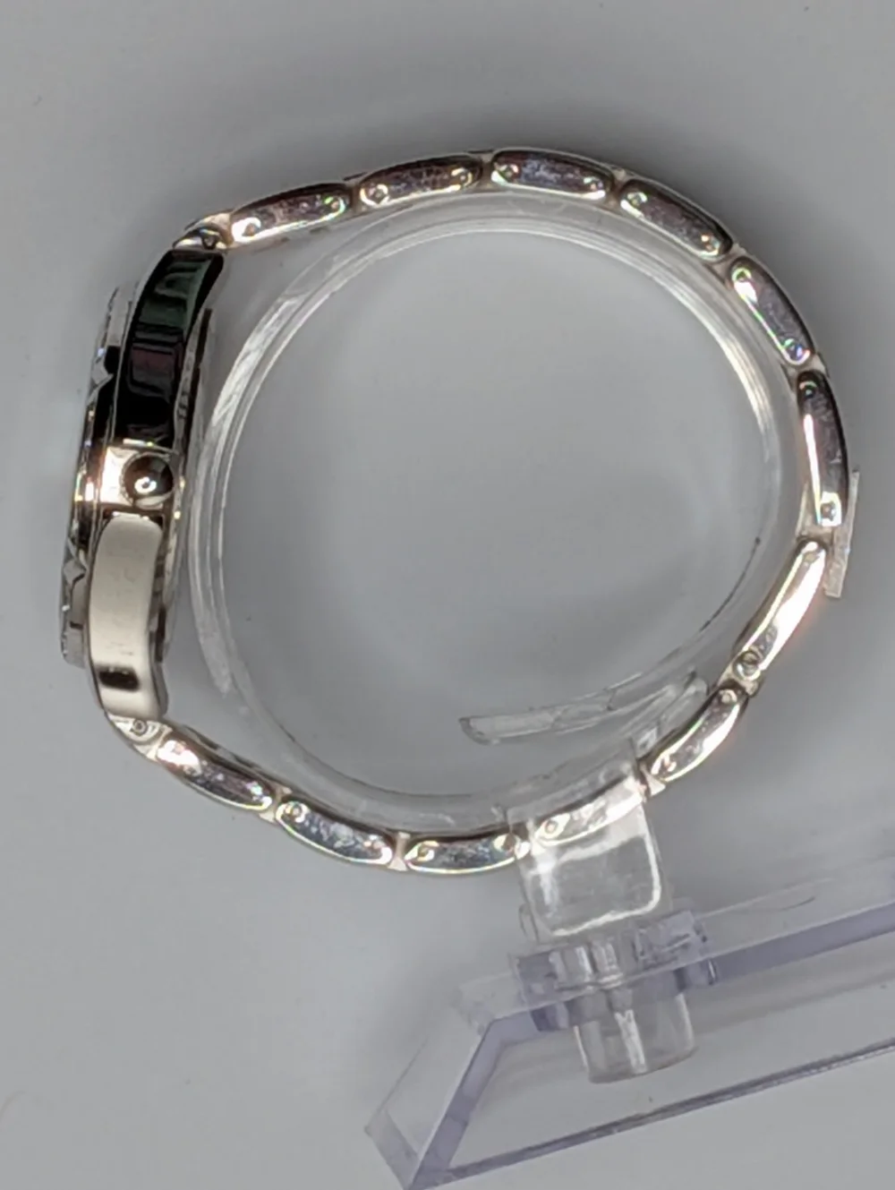 Armitron Now Watch Silver Tone Mother of Pearl Crystal Bezel Water Resistant